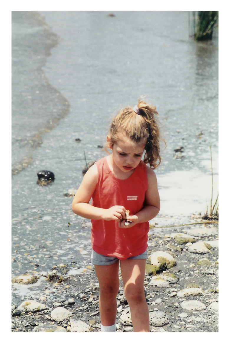 Yuval as a child, playing by the water